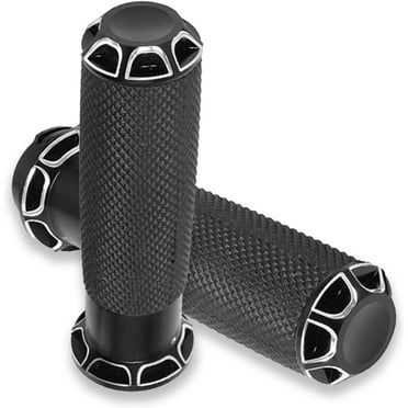 Motorcycle Black Hand Grips - 1 Inch Handlebar Grips Universal Black Street Glide Flhx Handgrip Compatible with Harley Davidson Touring Glides Electronic Throttle Grips 2008-2023