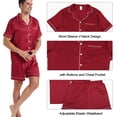 thumbnail image 5 of LANBAOSI Mens Satin Silk Pajama Set Short Sleeve Sleepwear Summer 2 Piece Loungewear, 5 of 8