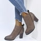 thumbnail image 5 of NECHOLOGY Botas Mujer Adulto Femenino Zapatos Botines de mujer Color Heel Cuero Dedo del pie Retro Zipper Botas Round Shoes Round Shoes femeninos Botas de mujeres (Khaki, 7.5), 5 of 5