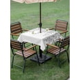 thumbnail image 3 of Outdoor Tablecloth with Umbrella Hole and Zipper, Eucalyptus Leaves Square Table Cloth 54x54 Inch Waterproof Tablecloth, Grey Summer Botanical Weeping Picnic Table Cover for Patio Camping, 3 of 7
