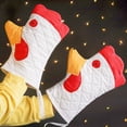 thumbnail image 3 of Funny Rooster Oven Mitt Cute Oven Mitts Heat Resistant Pot Holders Cooking Mitts, 3 of 8