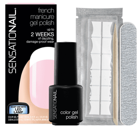 SensatioNail French Manicure Gel Nail Polish Kit, 