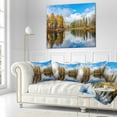thumbnail image 2 of Designart Nice Autumn Trees With Forest Lake - Landscape Printed Throw Pillow - 16x16, 2 of 4