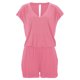 thumbnail image 1 of Greeniant Mono de verano liso de algodón con cuello en V para mujer, mono de manga corta para niña Deportes acuáticos Rosado XXL, 1 of 5