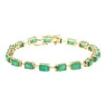 thumbnail image 3 of 18K Emerald Tennis Bracelet For Women Silver Gold Anniversary Wedding Engagement Party Gift Mom, 3 of 5