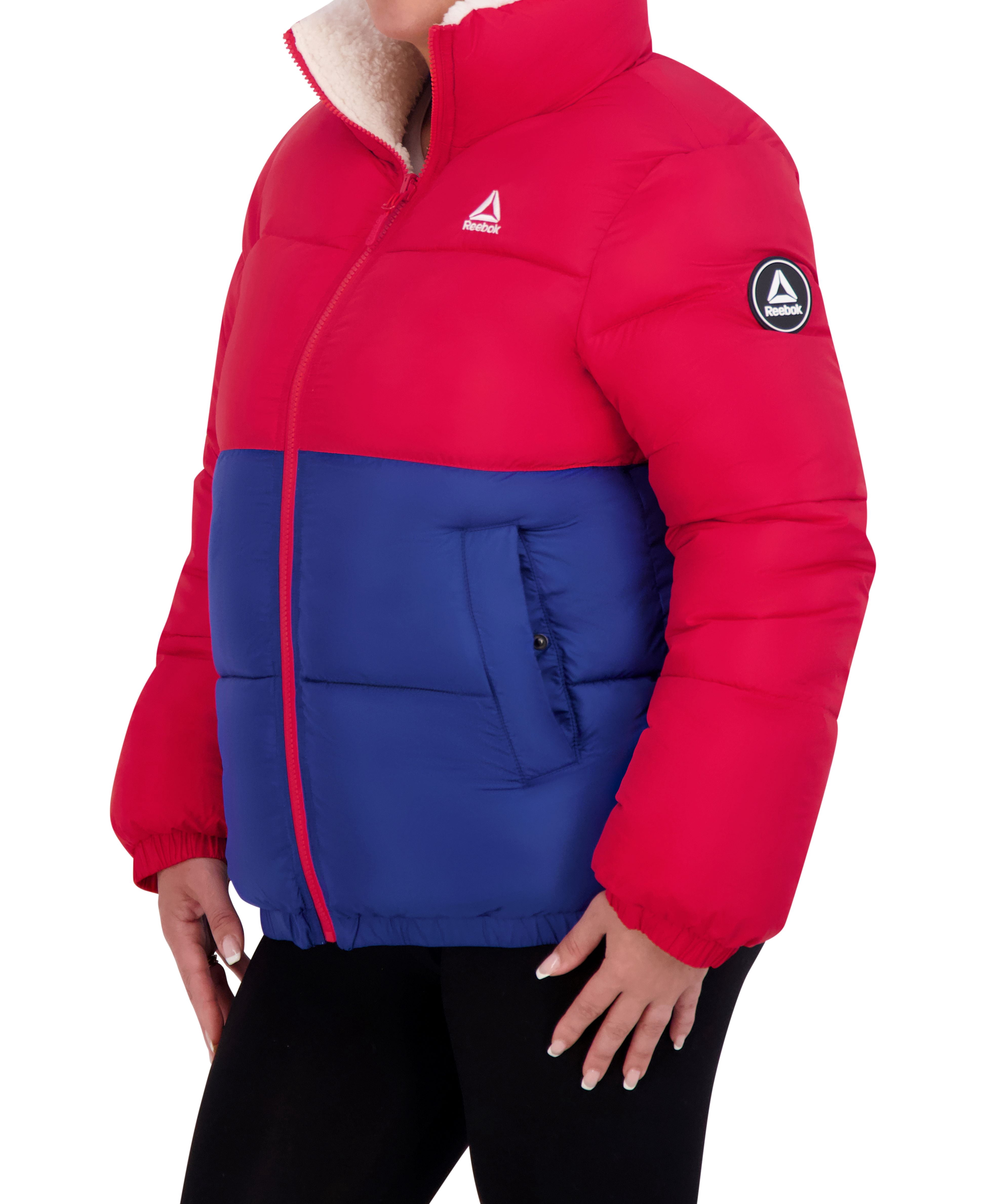 Reebok Women's Reversible Puffer and Faux Shearling Jacket, Sizes XS-3X