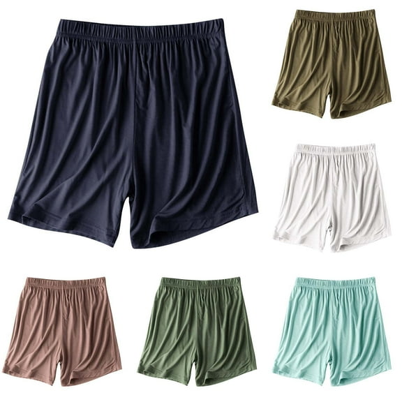 FRSASU Shorts for Womens Solid Color Lightweight Breathable Casual Five Quarter Pants Loose Large Size Leisure Pajamas Home Pants White XL(XL)