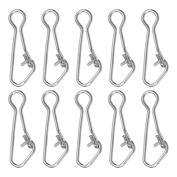 Uxcell 17Lbs Stainless Steel Fishing Snaps Swivels Clips Quick Change White 50 Pack