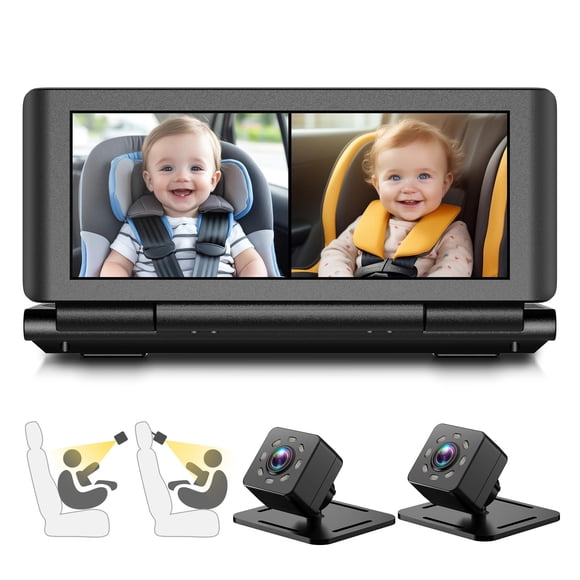 Cámara para auto para bebé Shynerk Baby 6,86" HD con visión nocturna infrarroja dual