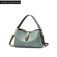 thumbnail image 1 of LNGOOR Fashionable Buckle Decor Multilayered Bucket Bag For Women  1pc Color Blocking Pu Leather Shoulder Bag With Multiple Pockets  Suitable For Girls  Women  Working Newcomers And White, 1 of 7