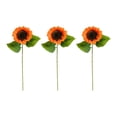 thumbnail image 1 of Ramo de 3 girasoles artificiales, flores silvestres falsas, flores artificiales para exteriores Naranja, 1 of 9