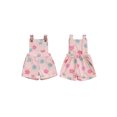 thumbnail image 4 of Kids Little Girls Overalls 6 12 18 24 Months 2T 3T 4T 5T 6T Shorts Floral Print Pocket Front Sleeveless Suspender Jumpsuit with Adjustable Shoulder Strap, 4 of 9