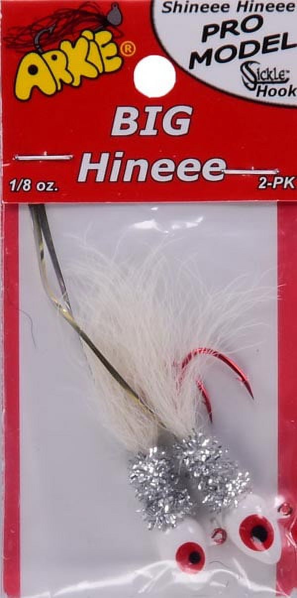 (2 pack) Arkie Lures Big Shineee Hineee Jig, Color White, Size 1/8 oz.