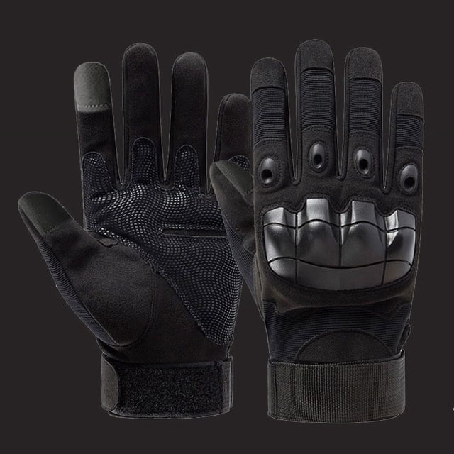 Guantes tácticos para hombre con diseño de águila negra, de dedo completo, para entrenamiento de montañismo al aire libre, fitness, equitación, de medio dedo, resistentes al desgaste y a los cortes,