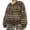 Brown, variant on SUNSIOM Women Zip Up Drawstring Hoodie Casual Striped Sweatshirt Jacket Autumn Streetwear