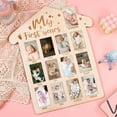 thumbnail image 6 of Desktop ornament,My FirstYear Photo Display Wood Board Babys First Year Photo Frame Board 12 Months Baby Picture Frame 1st Birthday Nursery Decorations For Boy Girl Baby Keepsake, 6 of 9