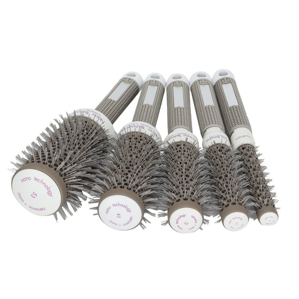 Juego de cepillos térmicos redondos reduce la sequedad del cabello Juego de cepillos de pelo redondos antiestáticos de 5 piezas para uso doméstico para peluquería para secar y ANGGREK Otros