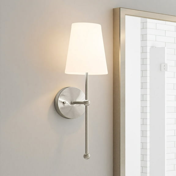 Luxury New-Traditional Wall Sconce, 21''H x 6''W, Brushed Nickel Finish, Malva Collection, by Urban Ambiance