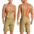 thumbnail image 2 of Pxiakgy mens shorts Mens Plus Pocket Jeans Overall Jumpsuit Streetwear Overall Suspender Pants shorts for men pants for men Yellow + XXL, 2 of 4
