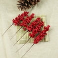 thumbnail image 5 of 🎄 Christmas Ornaments Decor Christmas Gifts 10Pcs Artificial Red Berry Stems Branches, Fake Burgundy Berry Picks Faux Holly Berries For Christmas Tree Xmas Wreath Decorations Floral Arrangements CY, 5 of 7