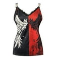 thumbnail image 6 of JINMGG Womens Tank Tops Plus Size Women's Chain Vest Summer Loose Casual Butterfly Print Unique V-neck Blouse Red XL, 6 of 6