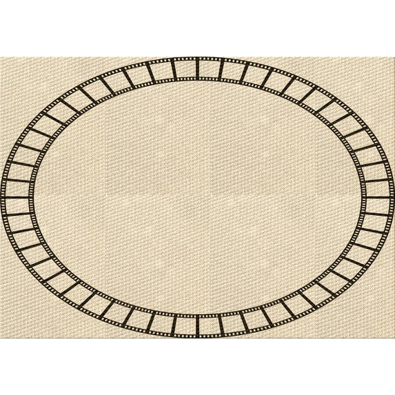 Ahgly Company Indoor Rectangle Patterned Moccasin Beige Area Rugs, 7' x 10'