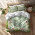 thumbnail image 2 of Easter Egg Queen Size Comforter Set, Colorful Rabbit Ears Egg Green Grass Green Buffalo Plaid Bedding for All Seasons, 4 Pcs Bed Set, 1Quiltcover (90"x92") ,1Sheet(94"x116"), 2Pillowcases (30"x20"), 2 of 12