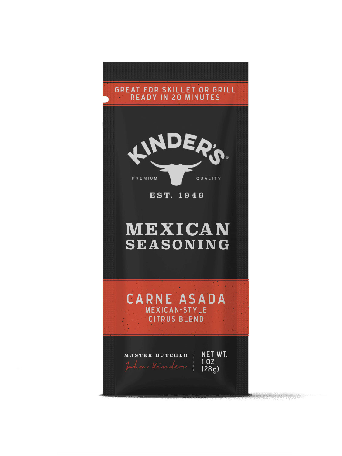 Kinder's Carne Asada Mexican-Style Citrus Blend Seasoning, No Added MSG, No Preservatives, and No Artificial Flavors, 1.0oz