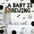 thumbnail image 4 of 36Pcs Halloween A Baby Is Brewing Baby Shower Decorations A Baby Is Brewing foil Balloons Banner Black White Latex Balloons 3D Bat Wall Stickers for Halloween Themed Baby Shower Party Decor Supplies, 4 of 7
