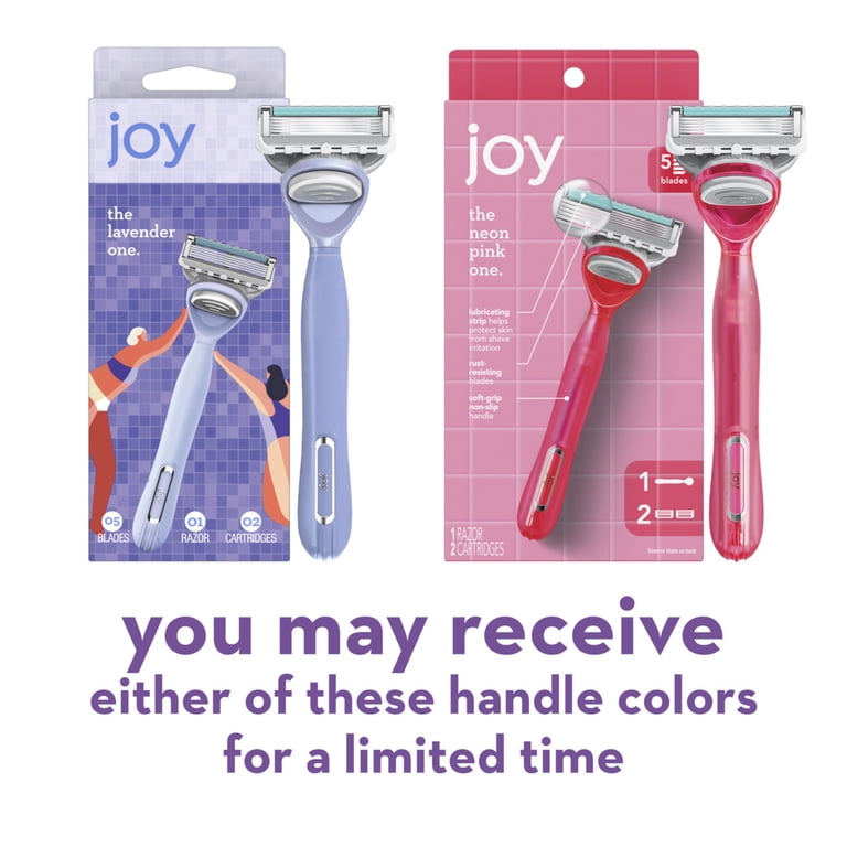 joy Razor for Women, 5 Blades, Manual Razor, Handle and 2 Razor