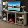 thumbnail image 4 of Gymax 2-Tier 70'' TV Stand with 22.5'' Electric Fireplace Up to 75'' Gray, 4 of 10