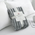 thumbnail image 2 of JML Super Soft Twin Size Blanket Premium Silky Flannel Fleece Ribbed Jacquard Lightweight Bed Blanket All Season Use, Grey Ribbed, Twin(60"x80"), 2 of 2