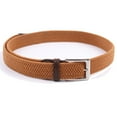 thumbnail image 3 of Gelante Adult's Canvas Elastic Fabric Woven Stretch Braided Belts Solid Color- BRN, XL, 3 of 4