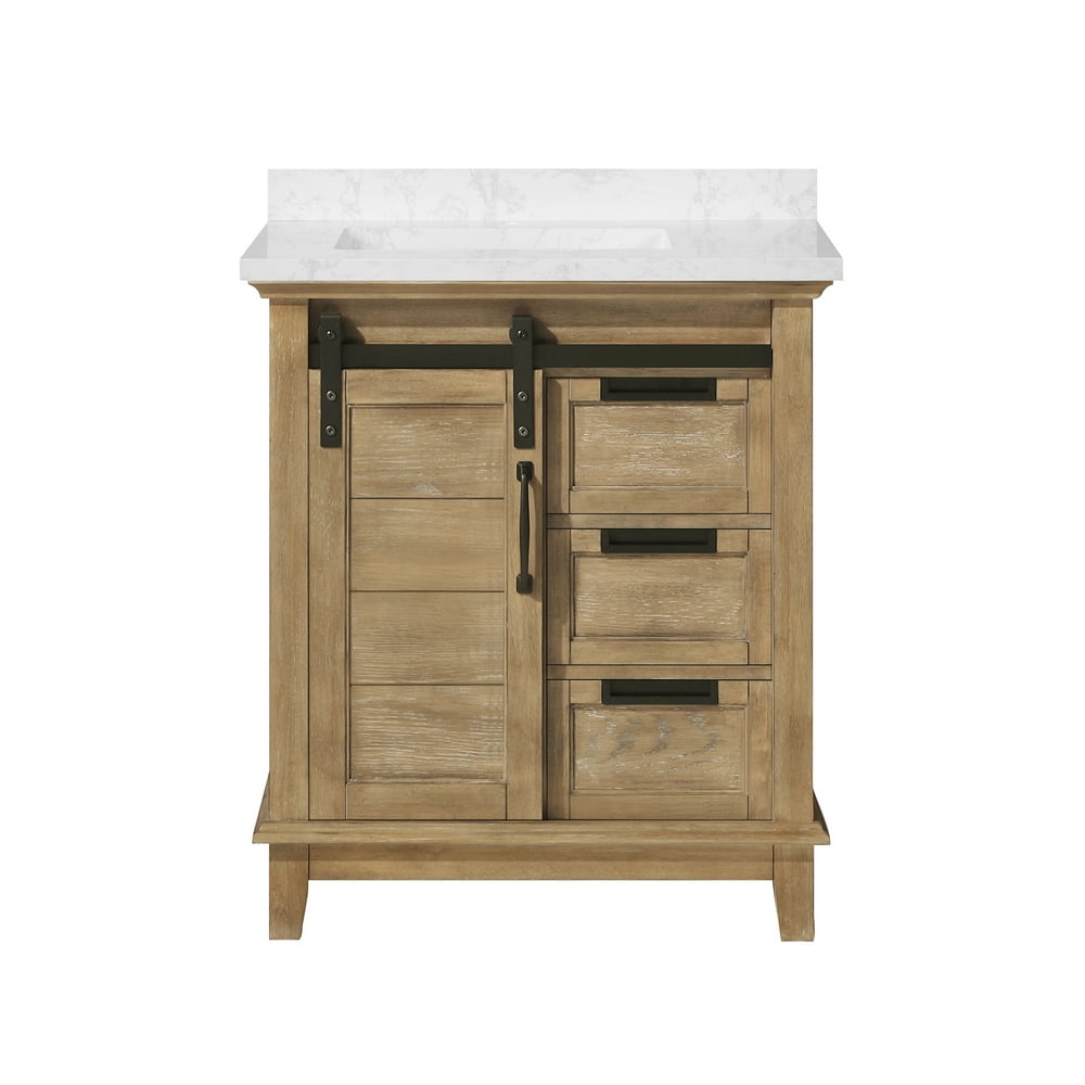 OVE Decors Edenderry 30 in. Single Sink Bathroom Barn Door Vanity with