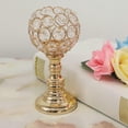 thumbnail image 2 of Candelero de mosaico BLESIY candelabros de cristal dorado 8,5x16,5cm, 2 of 6