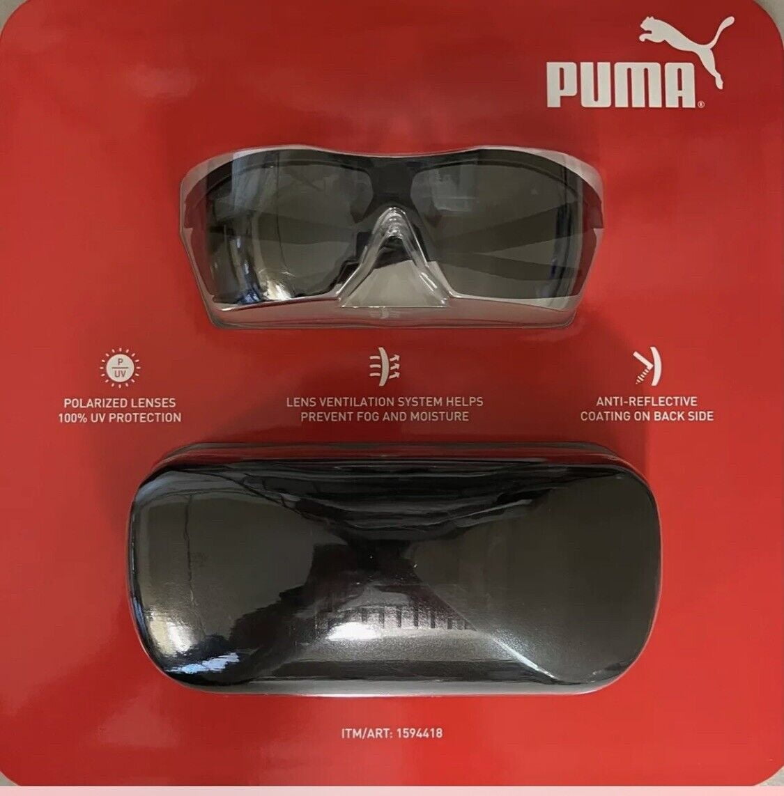 PUMA Sunglasses Polarized Lenses 100% Protection Anti-Relective Coating with Case - Walmart.com