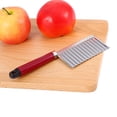thumbnail image 3 of Rebanador de Pepino, Cortador Ondulado de Verduras, Cuchillo Ondulado Papas, Cortador de Papas Fritas, Onduladas Cortadora de Acero Inoxidable para Cortar Patatas Zanahorias Pepinos Ecomeon no, 3 of 6