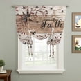 thumbnail image 2 of Rustic Star Brown Tie Up Curtains for Windows, Adjustable Balloon Window Shades, Vintage Plants Berry Wooden Grain Kitchen Window Treatments Farmhouse Short Curtains with Rod Pocket 42"x45", 2 of 8
