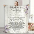 thumbnail image 2 of Psalm 91:1 Inspirational Flannel Blanket with Lilac & Wood Grain Design – Soft, Warm, and Faith-Inspired Home Decor for Naps, Camping, Travel, and Gifts for Friends & Family, 2 of 6