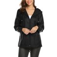 thumbnail image 6 of Womens Lightweight Raincoat Waterproof Packable Outdoor Hooded Rain Jacket Travel Jacket S-XXL, 6 of 8