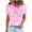 Pink, variant on Women Tees Under $10, Women's Round Neck Tops Printed T-Shirt Comfortable Short Sleeve Blouses for Easter