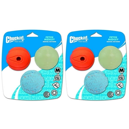 Fetch Medley Balls Chuckit! Fetch Medley Balls Medium 6-Pack (2 Packages of 3), Designed especially for the game of fetch and lets your dog chase a different ball each.., By Canine Hardware ()