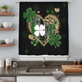 thumbnail image 4 of St. Patrick's Day Sheer Curtains 45" Long, Green Shamrock Leaf Gold Leopard Love Black Light Filering Curtains, Breathable Simi Curtain Privacy Drapes for Kitchen Bathroom Small Window Treatment, 4 of 9