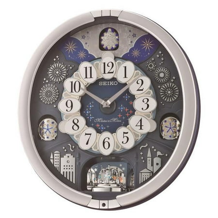 Seiko Glittering Starry Night Melodies in Motion Musical Clock, Quartz, Analog, QXM379SRH