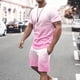 thumbnail image 2 of Mens Pantalones Casuales Cuello Redondo Impresión de Manga Corta Blusa Y Pantalones Cortos Traje, Pantalones de Traje para Hombres, 2 of 5