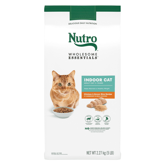 NUTRO Wholesome Essentials Indoor Adult Chicken & Brown Rice Natural Dry Cat Food 2.27kg