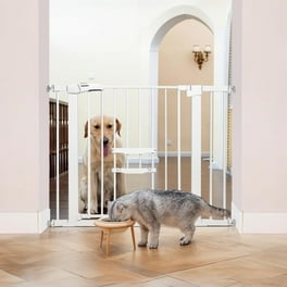 XJD 63 Cat Pet Gate Auto Close Pressure Mounted White Metal 30 37.8 Width Walmart