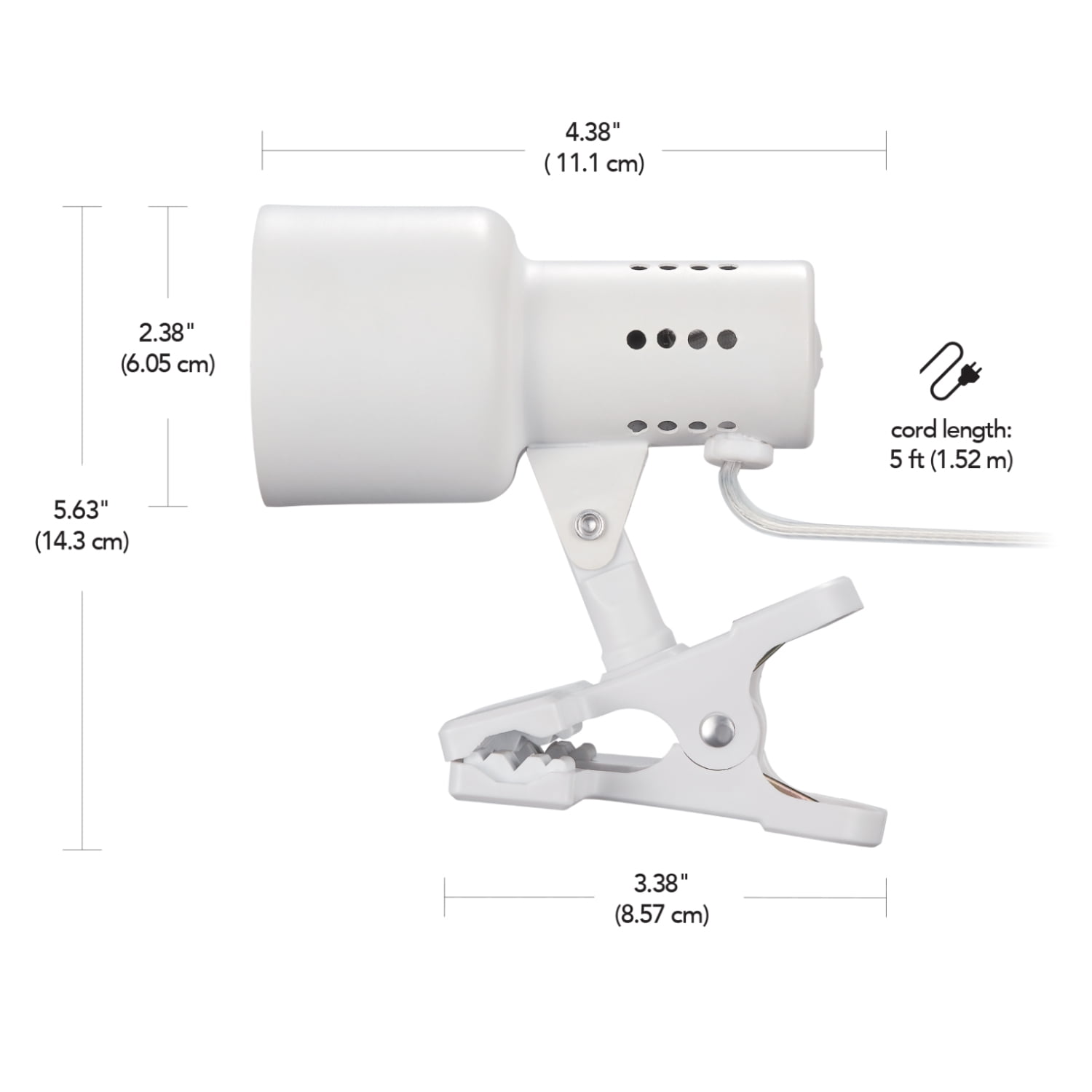 Globe Electric Jojo 5.5" Matte White Clip-Arm Desk Lamp, Bulb Included, 52965