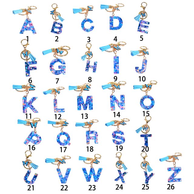 mmirethe Porte-Clés Alphabet Classique, Fabriqué avec des Résines Intemporelles, K