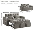 thumbnail image 5 of Rophefx 3-in-1 Pull Out Sofa Bed, Futon Sofa, Convertible Velvet Sleeper Chair Bed for Living Room, Grey, 5 of 8